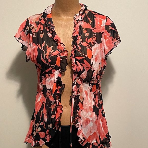 Ricki's Floral Black and Pink Top - Picture 4 of 7